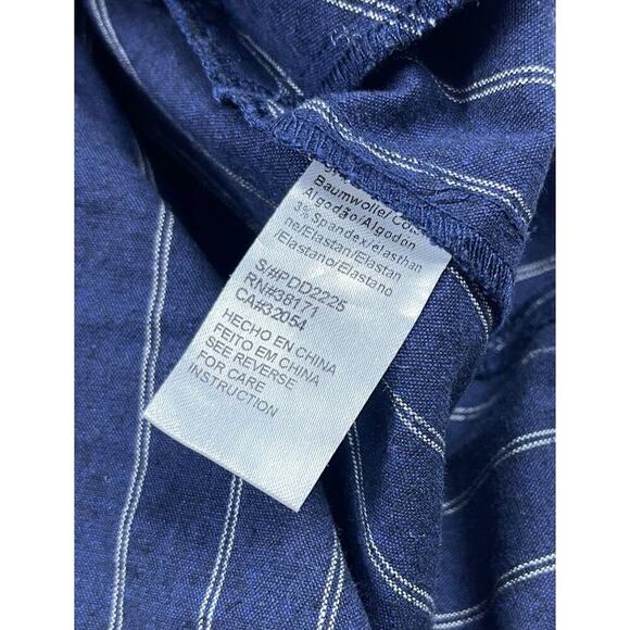 UO Lucca Couture Navy Striped Button-Down Midi Dress - Picture 6 of 7